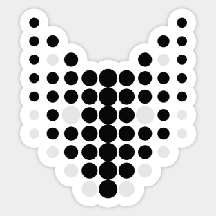 Black fox head circle pattern Sticker